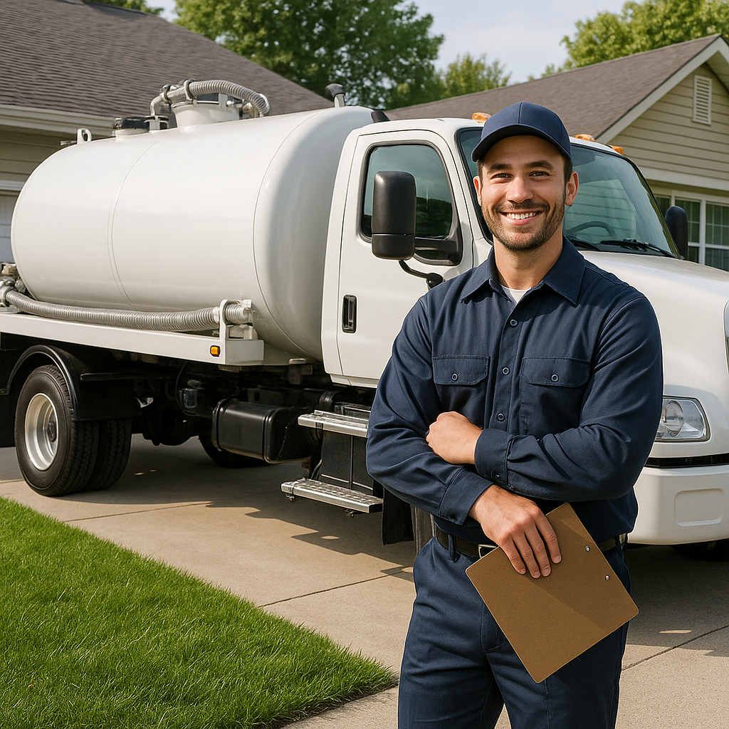 Professional septic service technician ready to help in Cary